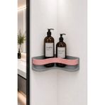 Arvella Studio Köşe Banyo Rafı | Delmeden Duş Şampuanlık Düzenleyici | Modern Şık Banyo Organizeri - Nest Pudra
