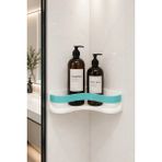 Arvella Studio Köşe Banyo Rafı | Delmeden Duş Şampuanlık Düzenleyici | Modern Şık Banyo Organizeri - Nest Turkuaz