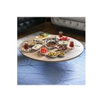 arvenlive 90x90 cm ceviz desenli yuvarlak kilitli ayaklı Yer Sofrası, Yer Masası, Yemek Masası