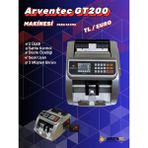 Arventec GT200 Kağıt Para Sayma Makinesi TL Euro Gri Renkli Ekran 130 Adet Besleme Kapasitesi