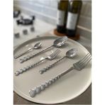 Arvey 12 Parça 6 Kişilik Kalpli Yemek Kaşık -Yemek Çatalı ( Kalplimodel ) - Gümüş