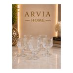 ARVİA HOME Ayaklı Kahve Yanı Su Bardağı 6’lı Cam Bardak Seti Şeffaf Vintage Tasarım Lüx Sunum Bardağı