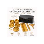 Arvina Atelier El Tipi Taşınabilir Öğütücü ve Sarma Seti | Hazneli Pratik Grinder Seti | Kişiselleştirilebilir