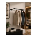 ARVİONHOME Modern Siyah Metal Duvara Monte 50 cm Askılık Elbise Askılığı Konfeksiyon Askılığı Duvar Askısı Kıyafet Askılığı