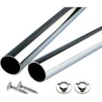Arwino Krom Kaplama 0-90 cm Dolap Içi Askı Borusu - Askılık Boru + 2 Adet Flanş