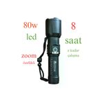 ARWOAN arwoan2025-gk9570 80W Led El Feneri - Zoom Özellikli, 8 Saat Çalışma Süresi
