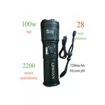 ARWOAN arwoan2025-gk9583 100W Led El Feneri 2200 Metre Aydınlatma, 28 Saat Çalışma Süresi