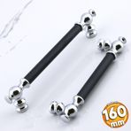 Arya 160 Mm Krom Siyah Metal Mobilya Mutfak Cekmece Kapak Dolap Dolabi Kulbu Kulplari Kulpu 160 Mm