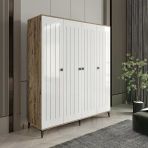 Arya 4 Kapaklı Gardrop Tamamı Mdf( Atlas Çam Beyaz )