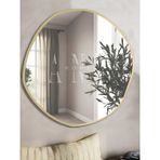 Arya 80 Cm Ayna Asimetrik Ayna, Dekoratif Ayna, Duvar Aynası Banyo Aynası Holl Aynası 80 X 80 Gold