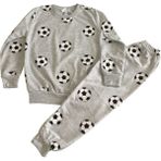 Arya Nisa Kids Erkek Çocuk Futbol Topu Baskılı Mevsimlik Pijama Takım - 01-Gri - 5 - 6 Yaş