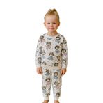 Arya Nisa Kids KIZ ÇOCUK BALERİN KIZ BASKILI%100 PAMUK MEVSİMLİK PİJAMA TAKIMI Beyaz 1-2 Yaş