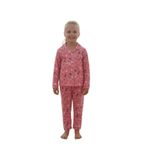 Arya Nisa Kids Kız Çocuk Düğmeli Pamuklu Yeni Sezon Mevsimlik Fiyonk Desenli Pijama Takımı Pembe 3-4 Yaş