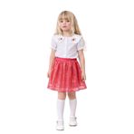 Arya Nisa Kids Kız Çocuk İç Astarlı Simli Payetli Etek İşlemeli Bebe Yaka Gömlek Takım Kırmızı 9-10 Yaş
