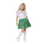 Arya Nisa Kids Kız Çocuk İç Astarlı Simli Payetli Etek İşlemeli Bebe Yaka Gömlek Takım Yeşil 3-4 Yaş