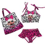 Arya Nisa Kids Kız Çocuk Lol Bebek Çantalı Bikini Takım - 5 - 6 Yaş - 5DA-Mor