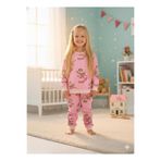 Arya Nisa Kids KIZ ÇOCUK ŞARDONLU%100 PAMUK PEMBE BALERİN BASKILI PİJAMA TAKIMI Pembe 1-2 Yaş