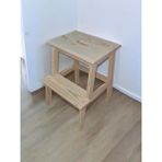 Arya Wood Craft Doğal Ahşap 2 Katlı Basamak Tabure