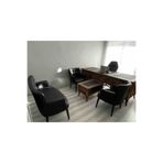 Aryans Home Mobilya Dekorasyon Siyah Deri Ahşap Ayaklı Ofis Koltuğu Büro Koltuk Ve Kanepeleri (2 tekli - 1 ikili koltuk)