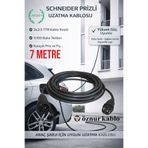 Aryes Tam Bakır 7 Metre Uzatma Kablosu 3x2.5 TTR Schneider Kauçuk Fiş Priz 3.5kW Araç Şarj Uyumlu