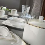 Aryıldız 31002 Bone Square Porselen 60 Parça Yemek Takımı