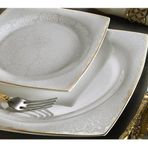 Aryıldız 31018 Bone Square Porselen 60 Parça Yemek Takımı