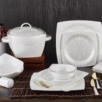 Aryıldız 60 Parça Bone Square Yemek Takımı