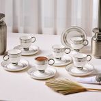 Aryıldız Aurelia Silver 12 Parça 6 Kişilik Kahve Fincan Takımı 90 ml - 001 - Beyaz - 1 Adet