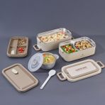 Aryıldız Bento Dikdörtgen 2 Katlı Lunch Box Yemek Termosu Bej 2000 ml