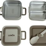 Aryıldız Bento Kare 2 Katlı Lunch Box Yemek Termosu Bej 1400 Ml