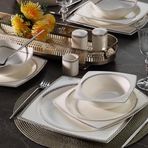 Aryıldız Bone Square Line Platin 12 Kişilik 60 Parça Yemek Takımı