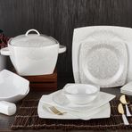 Aryıldız Bone Square Porselen 60 Parça Yemek Takımı