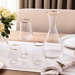Aryıldız Crystal Gold Kristal Su Bardağı Seti Altın Detaylı Renkli 37 Parça 12 Kişilik