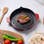 Aryıldız Duo Cast Bombe Grill Tava Kırmızı 30 cm
