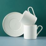 Aryıldız Hazel Platin 4 Parça 2 Kişilik Çay Fıncan Takımı - 010 - Beyaz - 150 ml