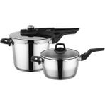Aryıldız Kanka Easy Quick 4+6 Lt Düdüklü Tencere Seti Bio Granit Malzemeden Üretilmiştir - 18 L - Bordo