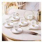 Aryıldız Margaux Gold 12 Parça 6 Kişilik Türk Kahve Fincanı