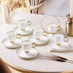 Aryıldız Margaux Gold 6 Kişilik Kahve Fincan Takımı