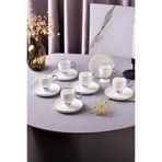 Aryıldız Margaux Platin 12 Parça 6 Kişilik Porselen Kahve Fincan Takımı - 90 ml