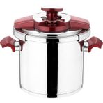 Aryıldız Milano 5.5 Lt Paslanmaz Çelik Düdüklü Tencere - Tekli Kullanım için Rose Renk - 5,5 L - Kırmızı