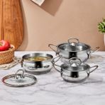 Aryıldız Olden Mini 6 Parça Tencere Seti Gri Çelik Kaplama 20 cm Ebatlarla