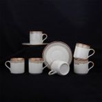 Aryıldız Pisa 6 Kişilik Desenli Kahve Fincan Takımı 90 ml Seramik 12 Parçalı Set