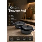 Aryıldız Pro Grade 2 'li Kısa Döküm Tencere Seti 24 Cm - 26 Cm Siyah