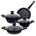 Aryıldız Solido Nero 7 Parça Granit Tencere Set