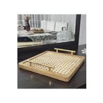 arykanda AHŞAP RUSTİK GOLD SAPLI HAZERAN RATTAN SUNUMLUK
