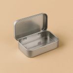 Arynima 97x58x22 mm Gri Metal Açılır Kapanır Kutu | Çok Amaçlı Organizer Takı Oyuncak Sigara Kutusu