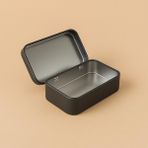 Arynima 97X58X22 mm Metal Açılır Kapanır Kutu | Çok Amaçlı Organizer Takı Oyuncak Sigara Kutusu - Siyah