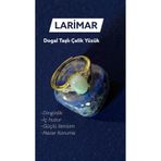 arzela Doğal Tas Larimar Yüzük Çelik Ayarlanabilir Ölçü