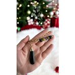 arzela Doğal Taş OBSIDYEN GOLD KOLYE (DURU GÖRÜ)
