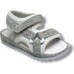 Arzen Bebe 224-26 Simli Cırtlı Anatomik Kız Bebek Sandalet 19-21 - Gümüş